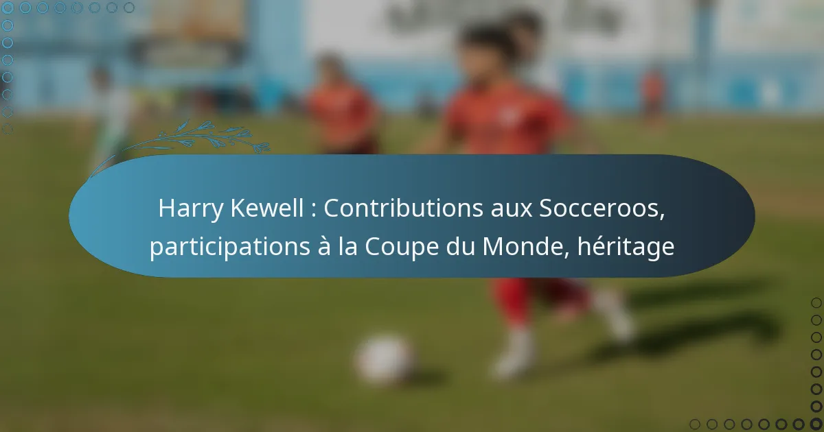 Read more about the article Harry Kewell : Contributions aux Socceroos, participations à la Coupe du Monde, héritage