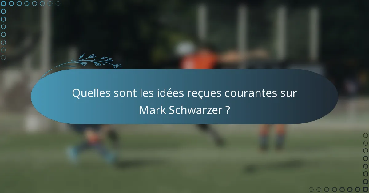 Quelles sont les idées reçues courantes sur Mark Schwarzer ?