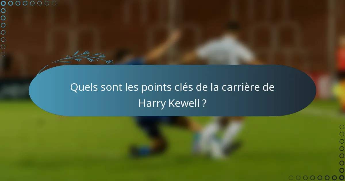 Quels sont les points clés de la carrière de Harry Kewell ?